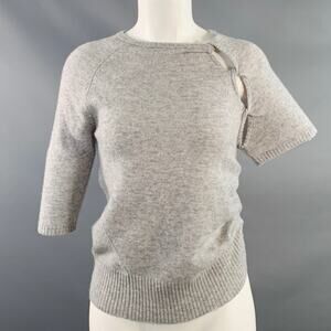 CHRISTOPHER ESBER Size XS Grey Heather Cashmere Knit Asymmetrical Casual Top